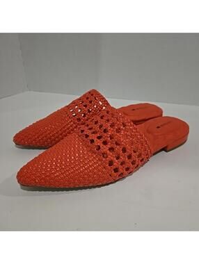 Birdies The Dove Women's Size 7 Woven Orange Mules Slides